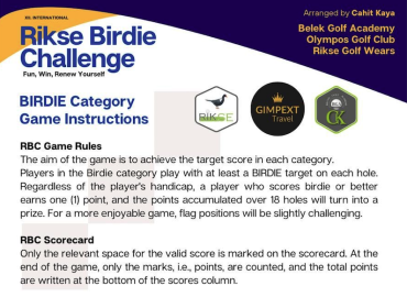 12. Rikse Birdie Challenge 28 Temmuzda